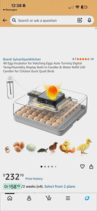 SylvanSparkKitchen 48 Egg Digital Incubator Auto Turn Temp/Humidity Candler
