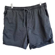 American Eagle Mens Charcoal Grey Elastic Waist Drawstring Shorts Size L