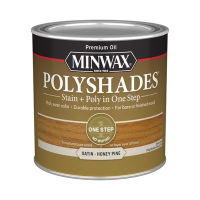 Minwax PolyShades Wood Stain + Polyurethane Finish   ½ 0.25 Quart, Honey Pine 