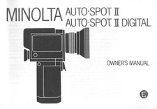 Minolta Auto-Spot II / Auto-Spot II Digital Instruction Manual Reprint