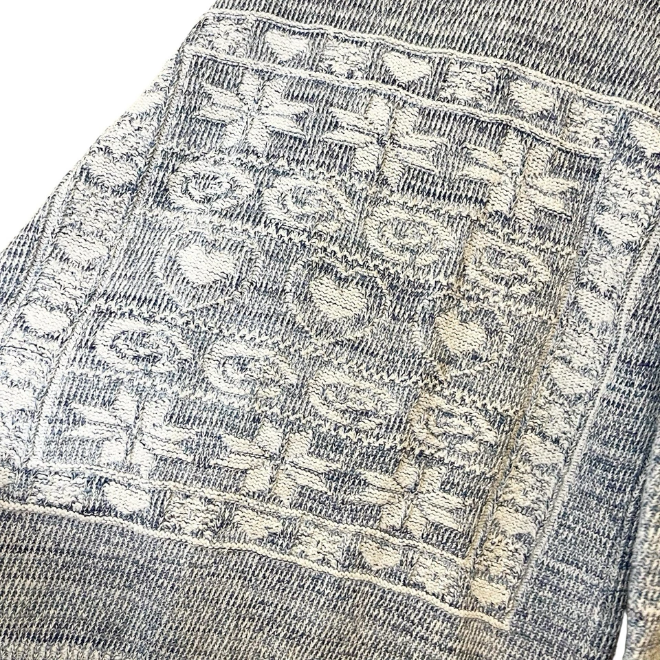 Suéter Vintage Años 80 90 Corte 4 U Cottagecore Nordic Fair Isle Acogedor Azul Algodón L Foto 2 de 4