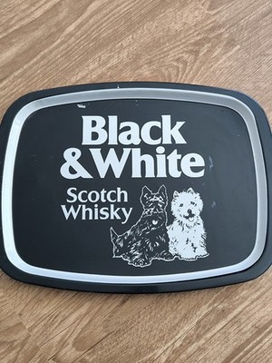 Black & White Whisky Whiskey Tablett Metall. Bar Hausbar Bourbon Scotch