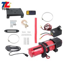 4500 lbs 12VDC/2.1HP Electric ATV/UTV Winch Kit with Waterproof Synthetic Rope
