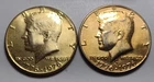 1776-1976 P & D KENNEDY BICENTENNIAL GOLD PLATED HALF DOLLARS