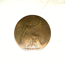 1895 UK Great Britain British Half Penny, Queen Victoria Veiled Head