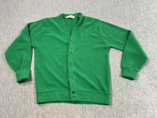 Vintage IZOD Of London Cardigan Sweater Mens Large Green 60s 70s Grandpa Tennis