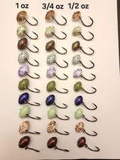 30 Sheepshead Swing Jigs, 4x Live Bait Hooks, 10 1 oz, 10 3/4 oz, 10 1/2 oz