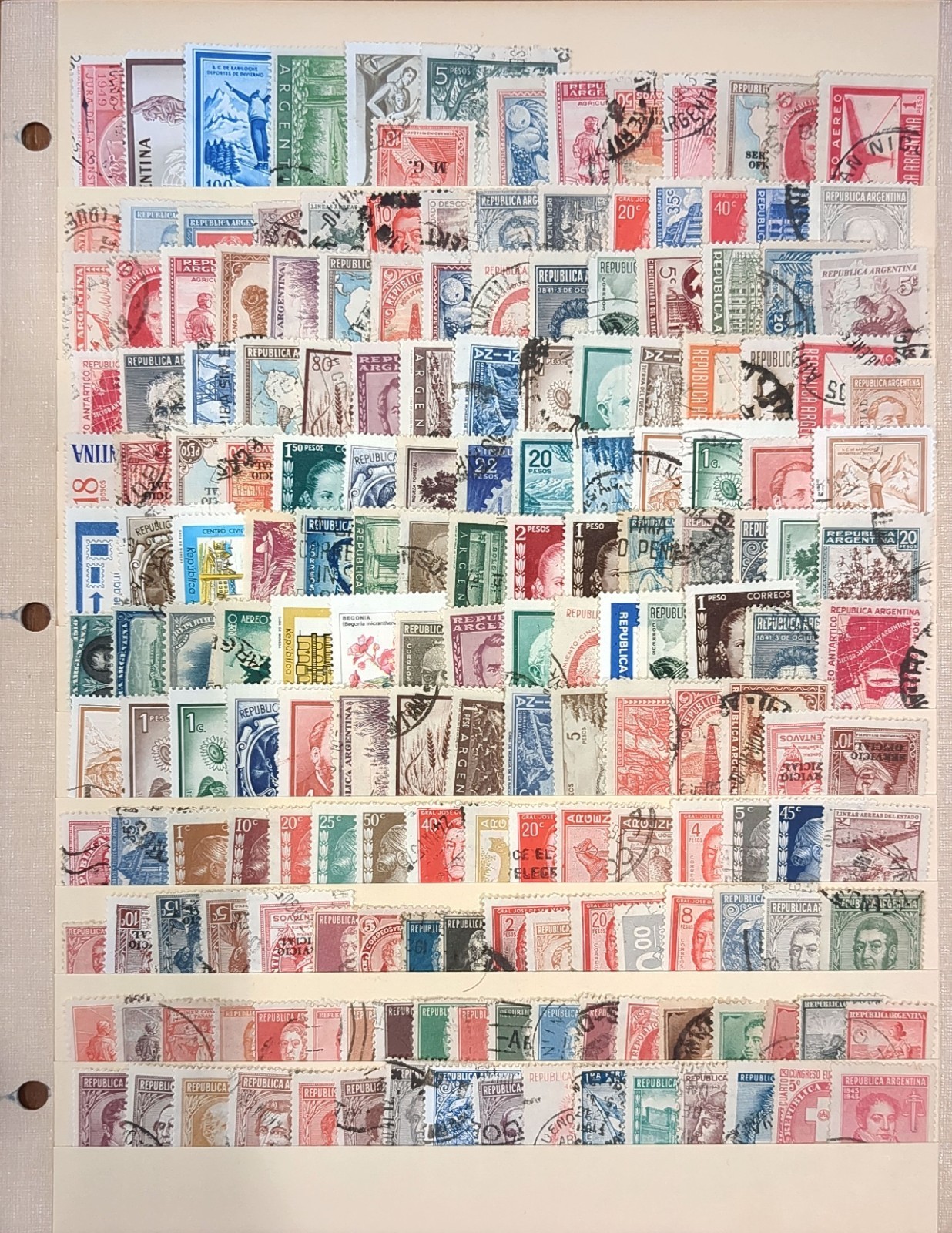 Collection of 190 Used Stamps From Argentina