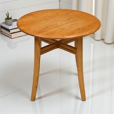 Ercol Round Side Table Light Finish Mid Century Modern Elm Light FREE Delivery*