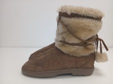Ella Women's Brown Suede Pull On Fur Snow Ankle Boots UK(8) EUR(41) BOX-202