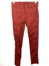 Cabi 3566 The Drifter Skinny Pants Size 2 Ribbed Cargo Pockets Burnt Orange