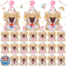 Gejoy 24 Pcs Birthday Mini Lion Stuffed Animal Bulk Tiny Birthday Return Gift