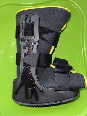 Minitrax Orthopedic Walking Boot Child Size L Black Yellow Age 5-8