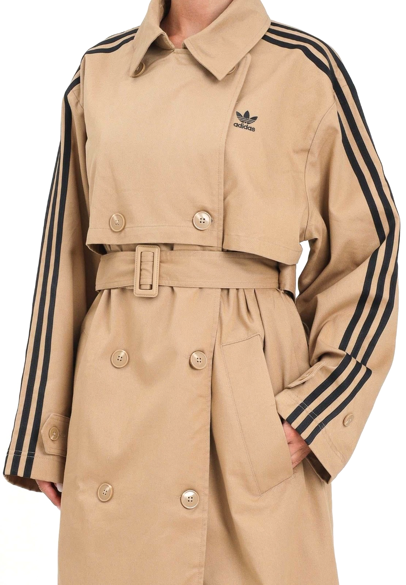 adidas Originals Twill Coat Oversized Trench Long Retro Logo