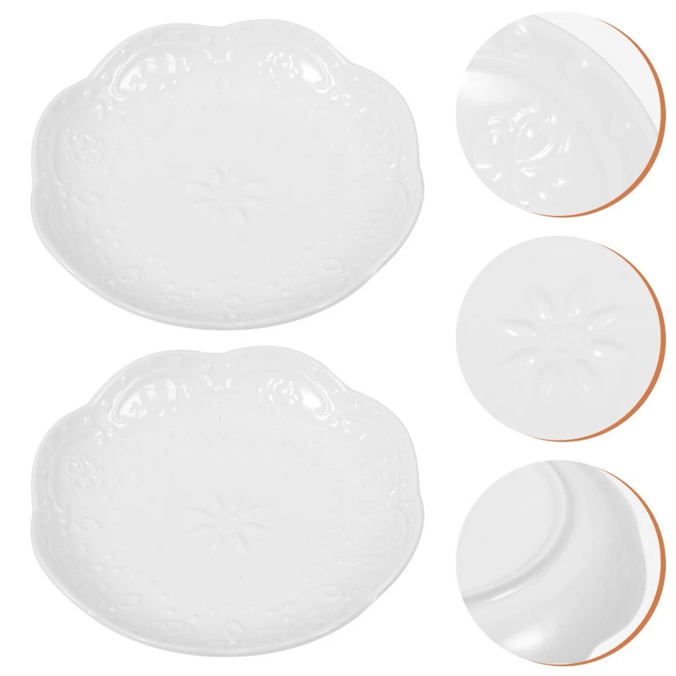  2pcs Ceramic Appetizer Plate Sauce Plate Multipurpose Ceramic Sauce Dish