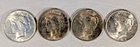 LOT OF 4 1923 P PEACE SILVER DOLLARS #35