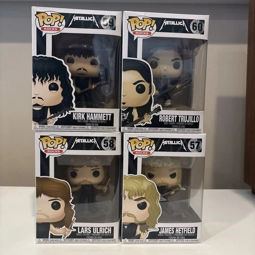 Funko Pop! Rocks: Metallica Set 57-60 Hetfield, Ulrich, Hammett & Trujillo BNIB