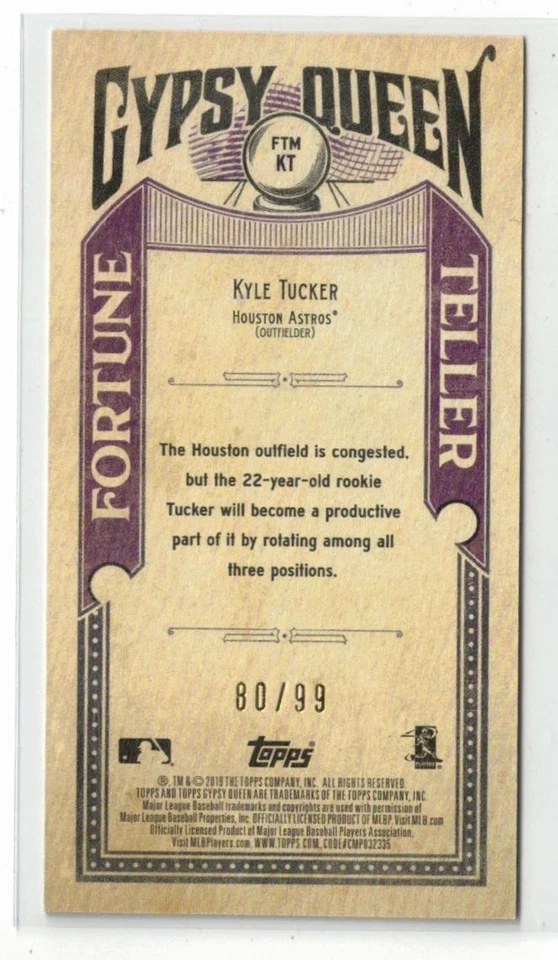 2019 Topps Gypsy Queen Fortune Teller GREEN RC Kyle Tucker! Cubs! Rookie! /99 - Image 2 of 2