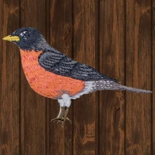 American Robin Embroidered Patch (Left Facing) — Iron On
