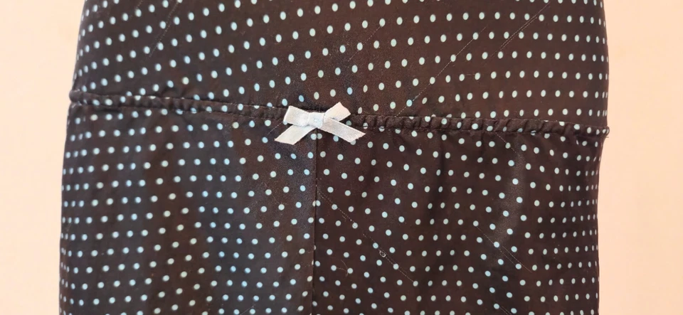 Lencería mameluco vintage Y2k DOLLHOUSE a lunares lazos medianos sin espalda negro azul Foto 3 de 4