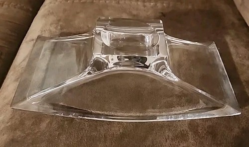 Nambe Hobel 9" x 5" große moderne ausgestellte Schale Kristall dickes Glas Slowenien Neu K - Bild 6 von 15