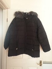 Ladies Black Padded Coat Size Xl 20 22 **new**