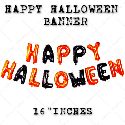 16'' HAPPY HALLOWEEN Buchstaben Party Hänge Folienballon Latex Polkadot Partyballon