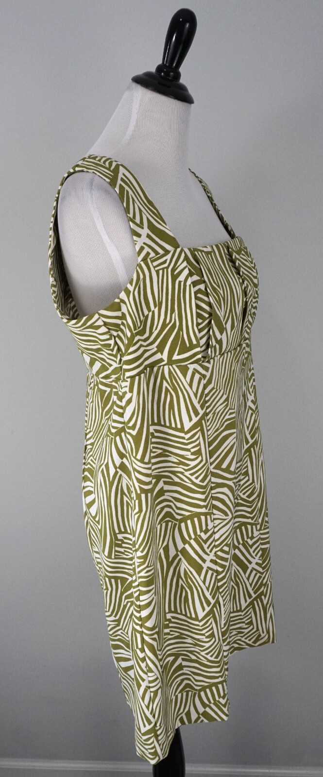 Perceptions Green White Square Neck Sleeveless Pl… - image 2