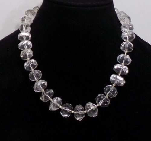 HANDMADE  VINTAGE  CRYSTAL  NECKLACE   18"    J88CR v88cr  XT75