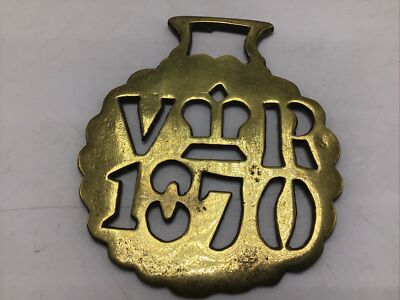 Vintage Horse Brass - Ancien Médaillon de bride de Harnais Laiton Reine