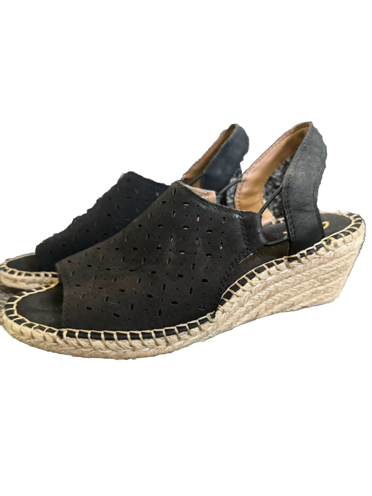 Sandalo Clarks nero con zeppa e tacco taglia 4 Eu 37 nuovo