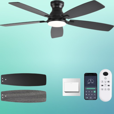 52'' Flush Mount Ceiling Fan with Lights, Remote/APP Control, DC Motor