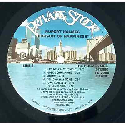 Rupert Holmes Pursuit of Happiness 1978 Album Record Vinyl 12