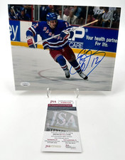 NEW YORK RANGERS EDDIE OLCZYK AUTOGRAPHED 8X10 PHOTO JSA WITNESS COA 94 CUP