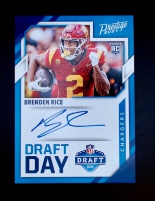Brandon Rice Drafted 2024 Brenden Rice Draft Day AUTO!! Prestige #DDS-BRE | eBay