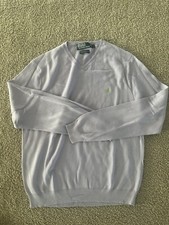 NWOT Polo Ralph Lauren Men  s V-Neck Pima Cotton Sweater Lavender - Size Large