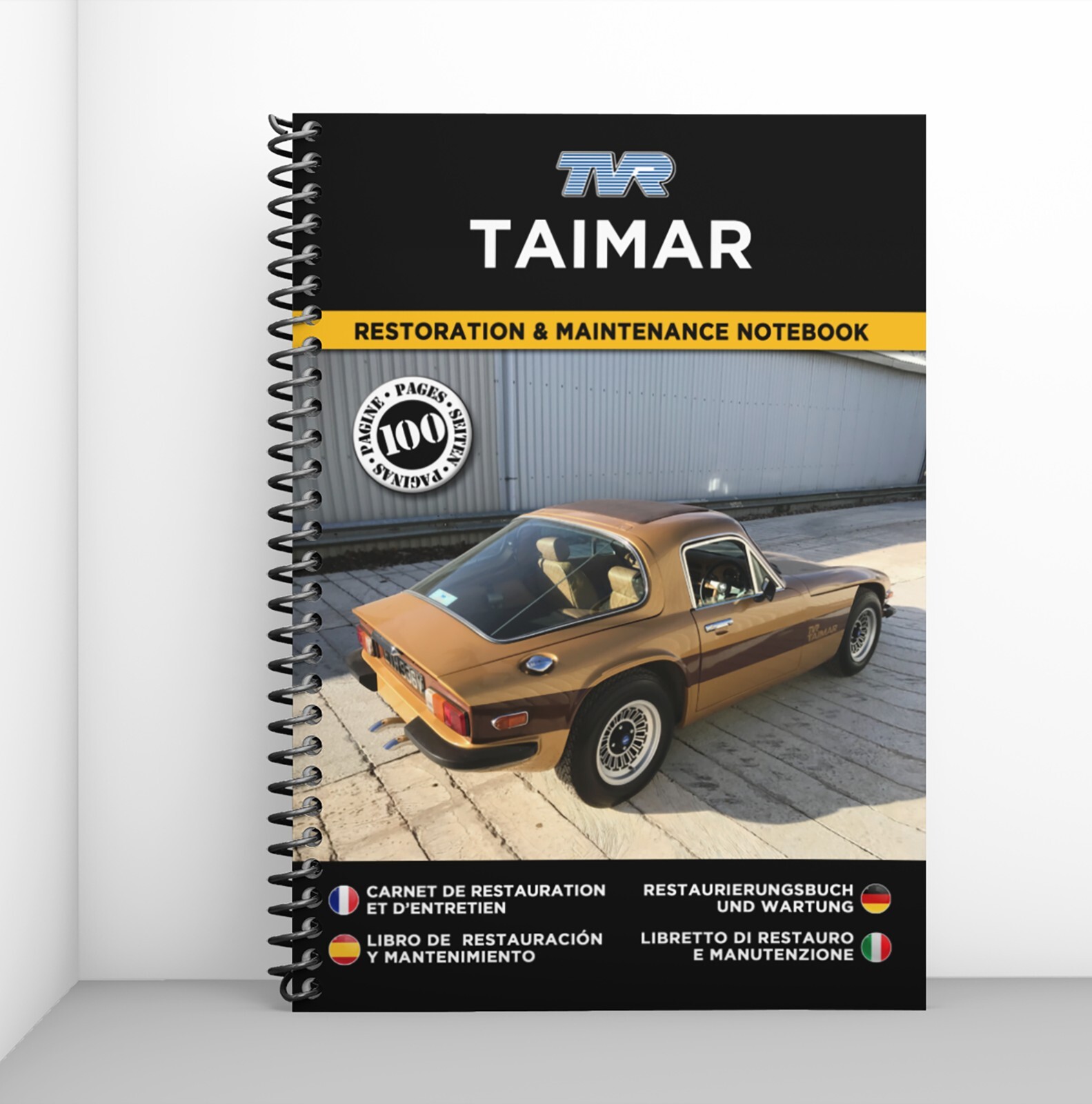 Carnet de restauration TVR Taimar en papier premium pour valoriser un véhicule de collection