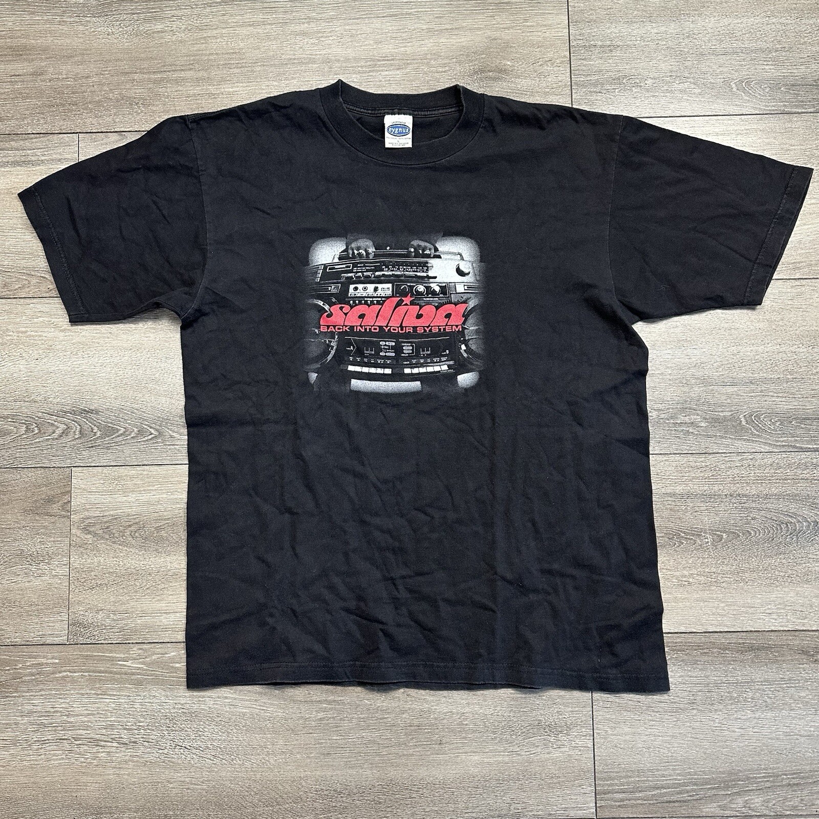 Vintage Saliva Y2K Back Into Your System Shirt Size L 2002 Black