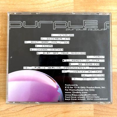 Purple Album CD Jay-Z vs. Prince Remix by K 12 Hip Hop Funk Soul