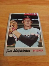 1970 TOPPS BASEBALL CARD # 132 JIM MCGLOTHLIN ANGELS PITCHER