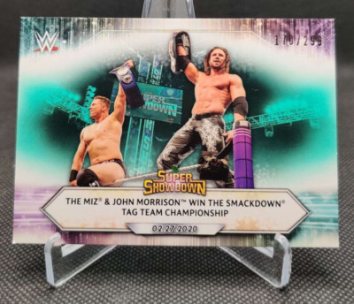 2021 WWE Aqua /299 #26 The Miz & John Morrison Win the SmackDown Tag Team card