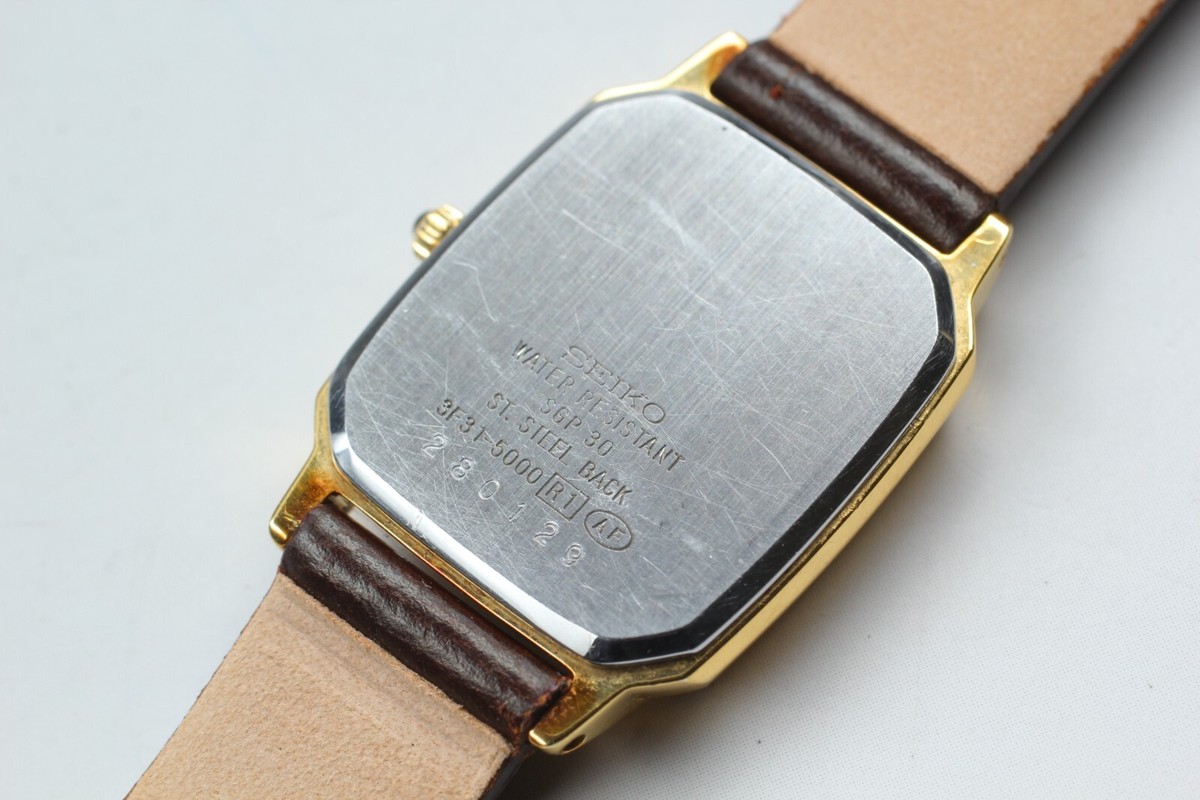 時計 SEIKO EXCELINE 3F31-5000 LADIES QUARTZ NEAR MINT *** SEIKO EXCELINE 3F31-5000 Gold White Women's