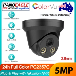 Hikvision Compatible 5MP Full Color Dome IP Camera MIC POE CCTV Outdoor Black