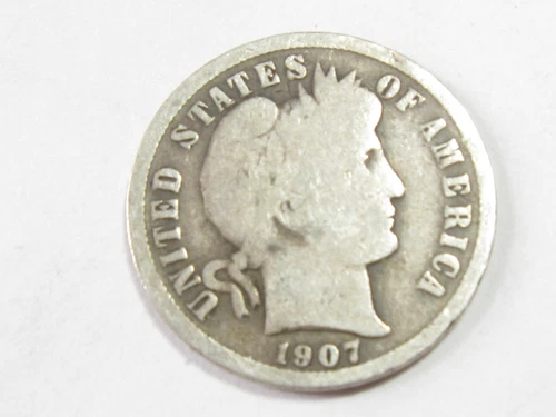 1907 Silver Barber Dime - #10841-6