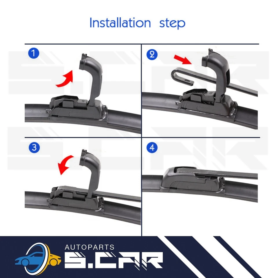 Kit 2 Spazzole Tergicristallo Per Fiat Panda 169 Flat Anteriori 550+400 mm - Image 3 of 4