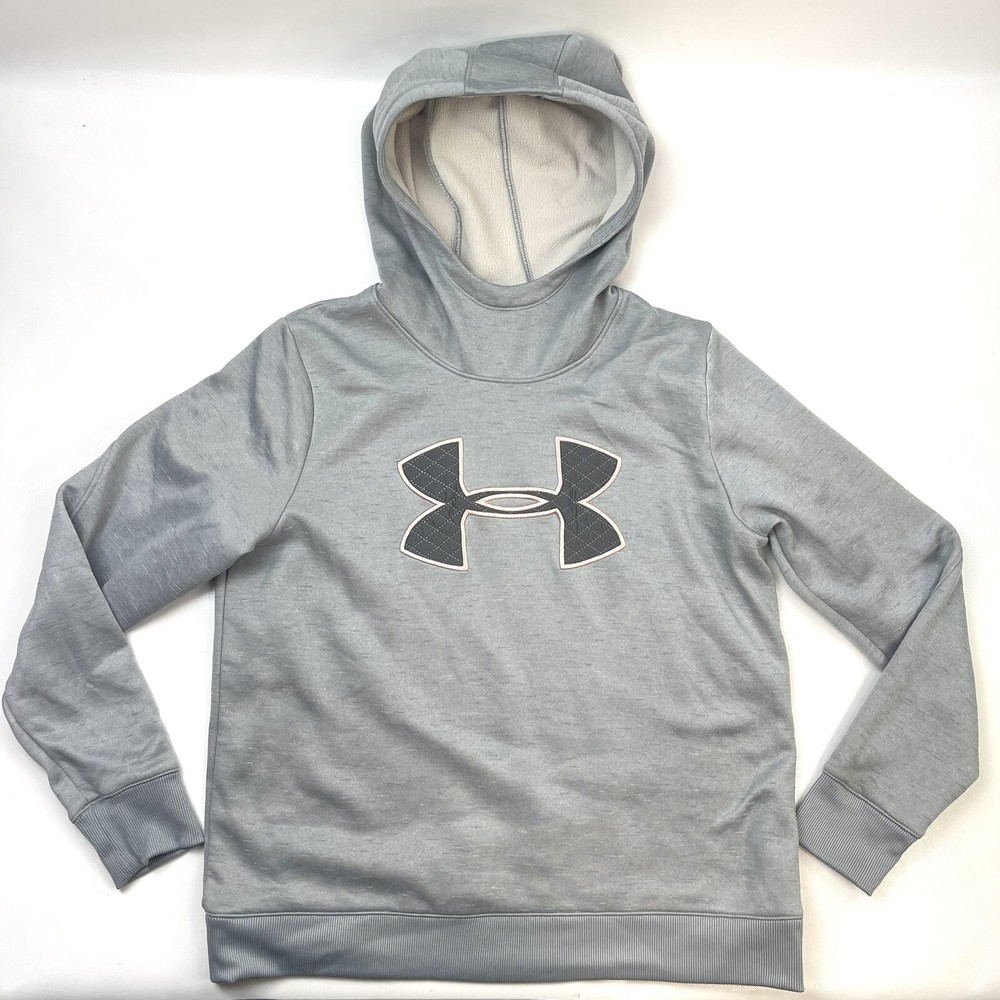 Under Armour Loose ColdGear Hoodie Gray Athletic Pullover Men’s Size L Sport