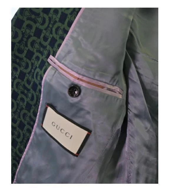Gucci Giacca Sartoriale Verde Navy Cotone Uomo Taglia 48 Capispalla Made in Italy