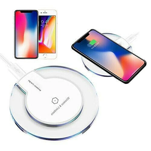 Qi Wireless Fast Charger Charging Pad Dock for Samsung iPhone Android Cell Phone - Image 3 of 4