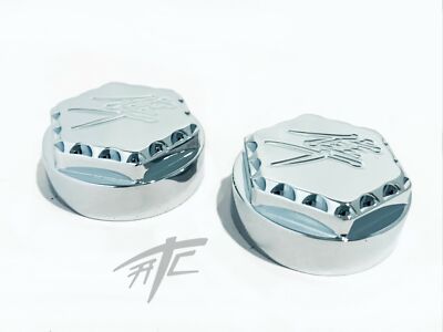 HAYABUSA CHROME DIAMOND CUT KANJI HEX SWINGARM PIVOT CAPS 2020