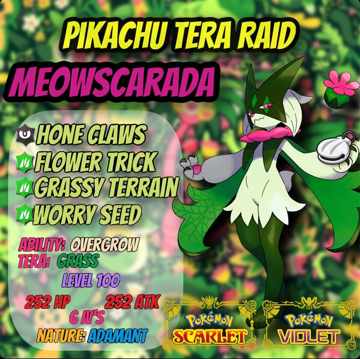 Shiny Meowscarada / Pokémon Scarlet and Violet / 6IV Pokemon